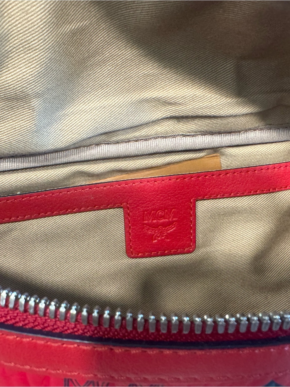 MCM Red Logo Visetos Belt Bag - Picture 7 of 11